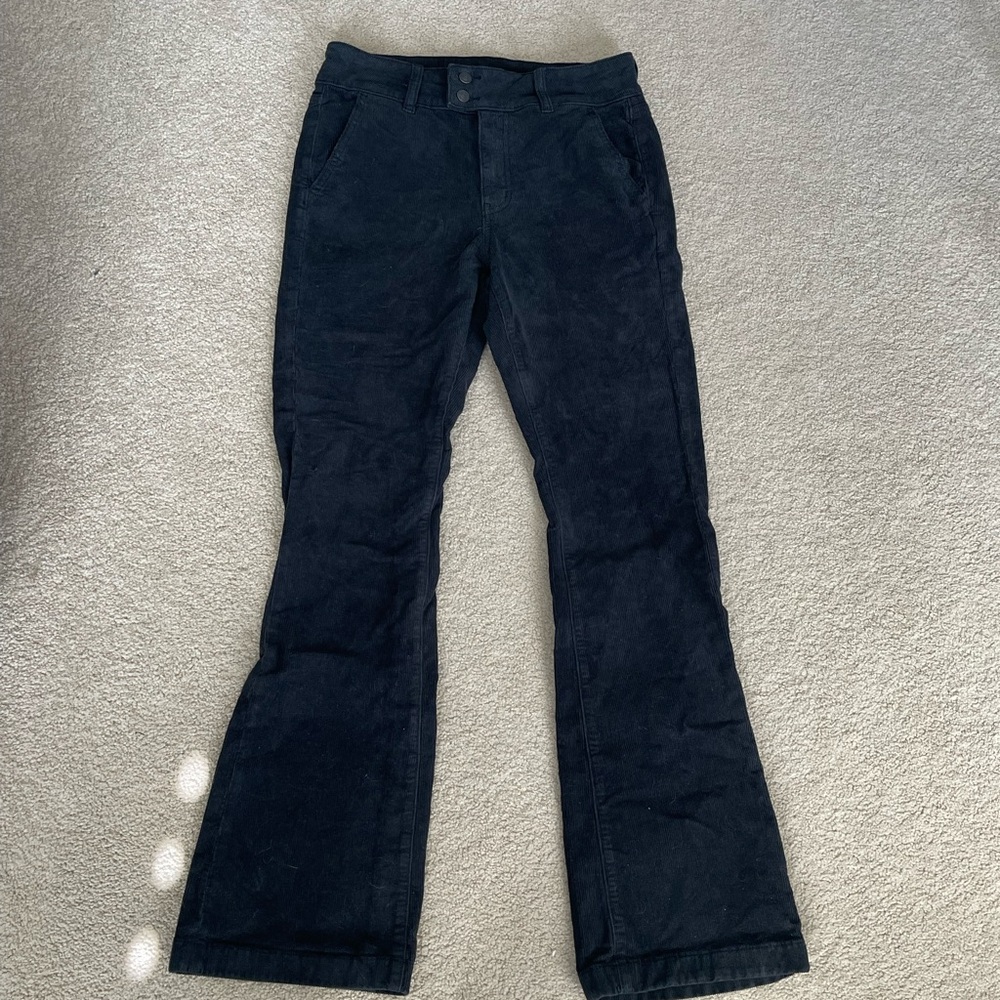 Black corduroy kickboot pants